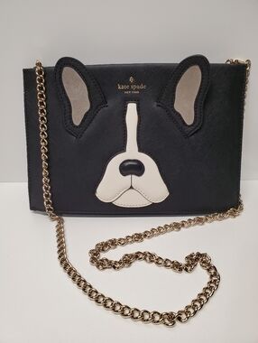 kate spade Rare ❗French Bulldog Antoine Sima Ma Cherie Clutch Crossbody Bag